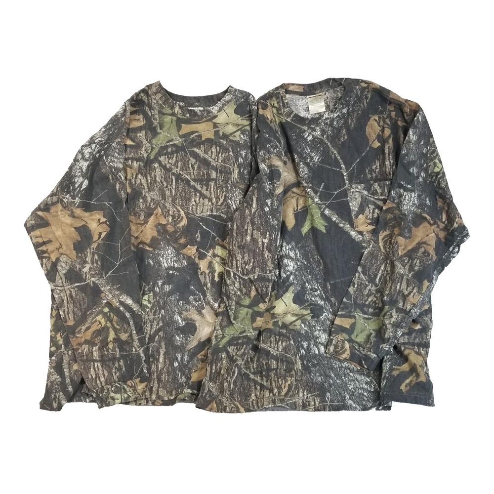 Mossy Oak Field Staff Camo shirt mens 3XL long Sleeve Pocket Breakup Lot Of 2